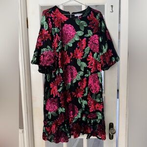 Ivy City Co Black, Pink and Green Sequin Flowers stunning bright colours